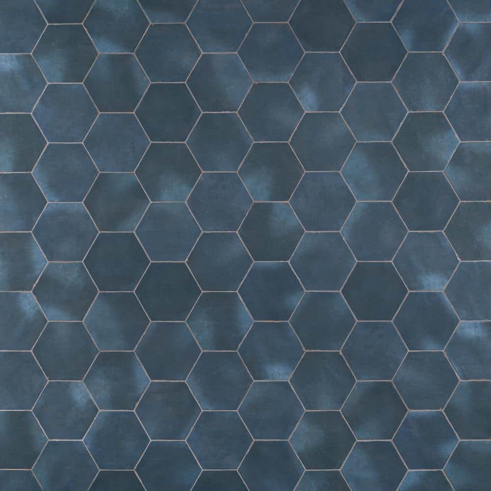 Denim Blue Hexagon Matte Porcelain Floor and Wall Tile