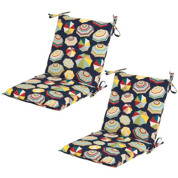 Hampton Bay Umbrellas Mid-Back Outdoor Dining Chair Cushion (2-Pack)