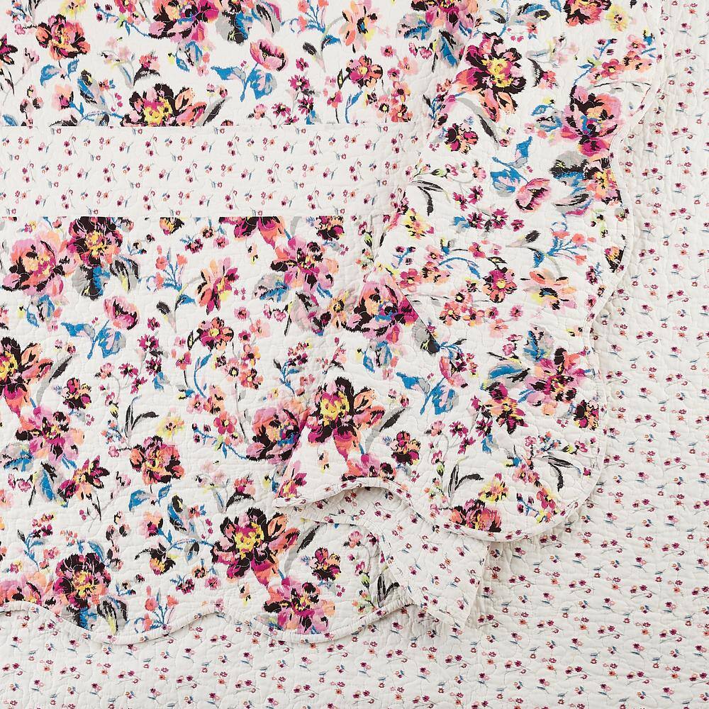 Indiana Rose Pink Cotton Reversible Full Bedspread