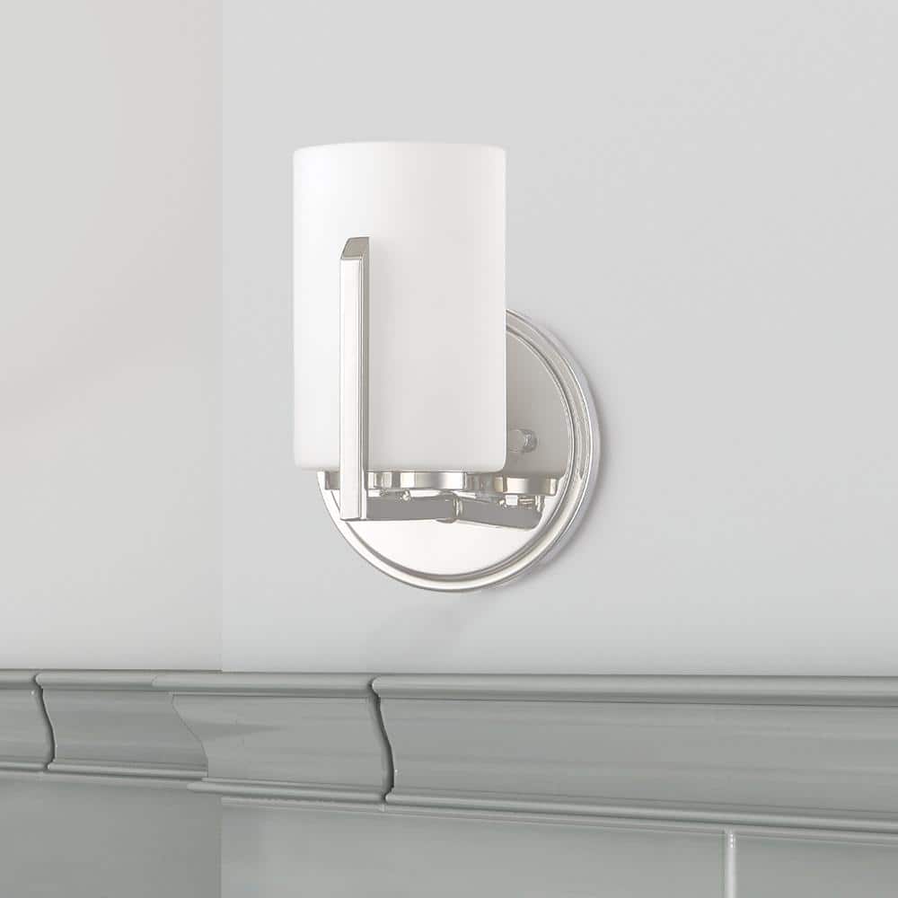 Elara Polished Nickel Geometric 7" Dimmable Sconce