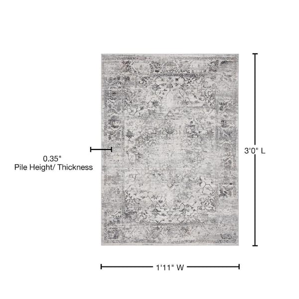 Austin Clark Grey 1 ft. 11 in. x 3 ft. Accent Rug