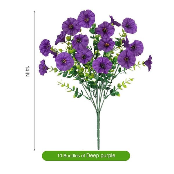 14 in. Purple Indoor/Outdoor Artificial Morning Glory Flower