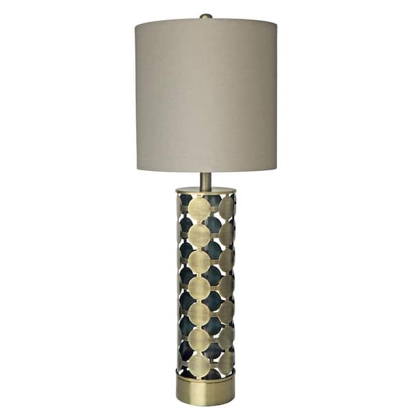 Unbranded Seni 18 in. Antique Brass Table Lamp