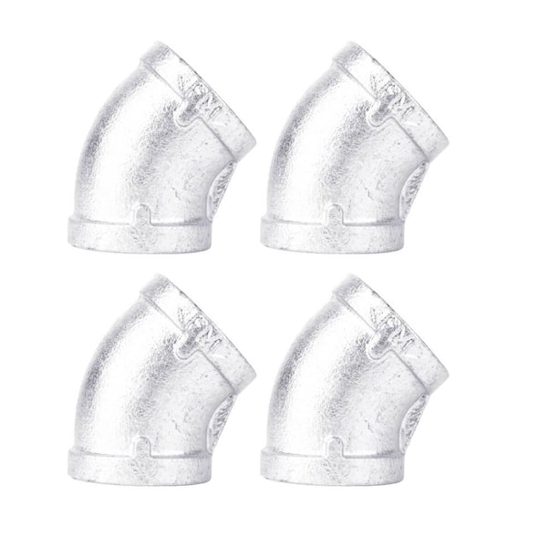 PIPE DECOR 1 in. Galvanized Iron 45 Degree Elbow Fitting (4-Pack)