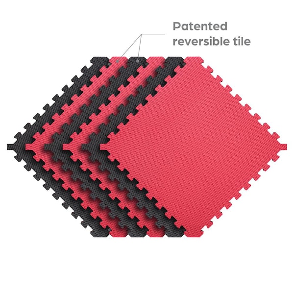 Red Norsk Reversible Foam Flooring, deals 48 sq ft., 24 in. x 24 in. Foam Mats