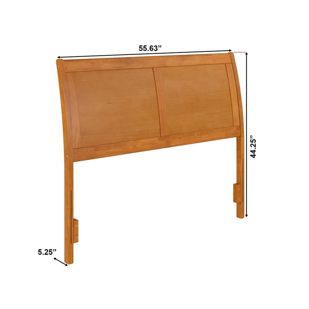Portland Full Light Toffee Solid Wood Sleigh Headboard