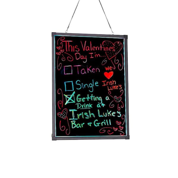 Alpine Industries 28 in. x 20 in. LED Illuminated Hanging Message Writing Board
