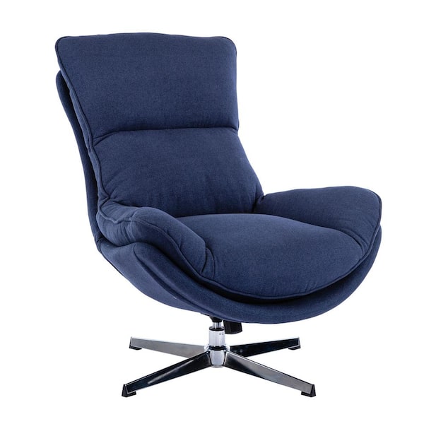 Unbranded Blue Fabric Glider Lounge Chair Lazy Swivel Recliner