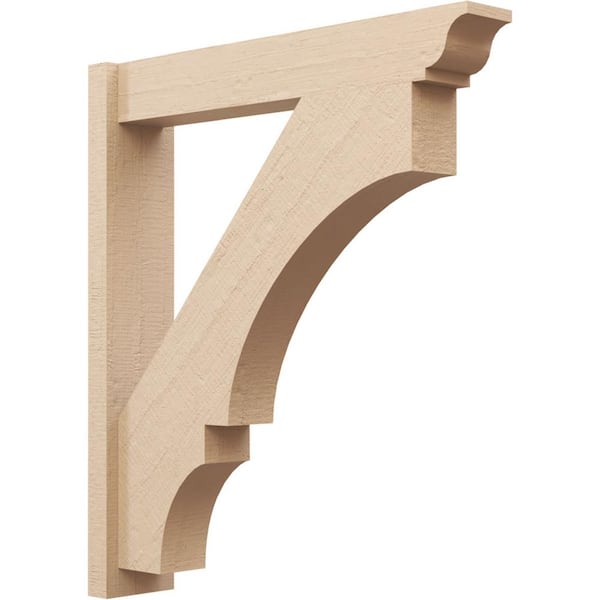 Ekena Millwork 6 in. x 36 in. x 32 in. Balboa Traditional Rough Cedar Woodgrain Timberthane Polyurethane Outlooker, Primed Tan