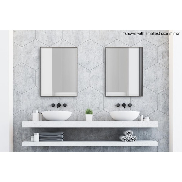 Medium Rectangle Silver Beveled Glass Contemporary Mirror (36.75 in. H x 24.75 in. W)