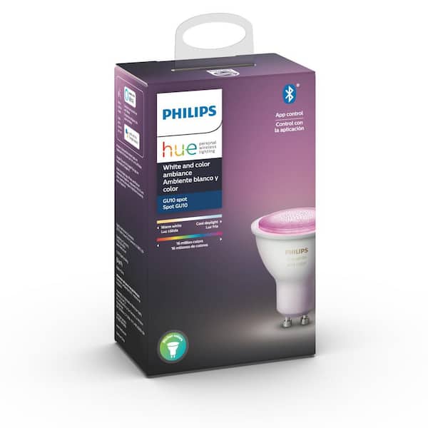 Philips Hue Ambiance GU10 Bluetooth Smart LED Bulb, 2-Pack, White