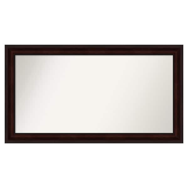 Amanti Art Coffee Bean Brown 49.25 in. x 27.25 in. Custom Non-Beveled Satin Recyled Polystyrene Framed Vanity Wall Mirror