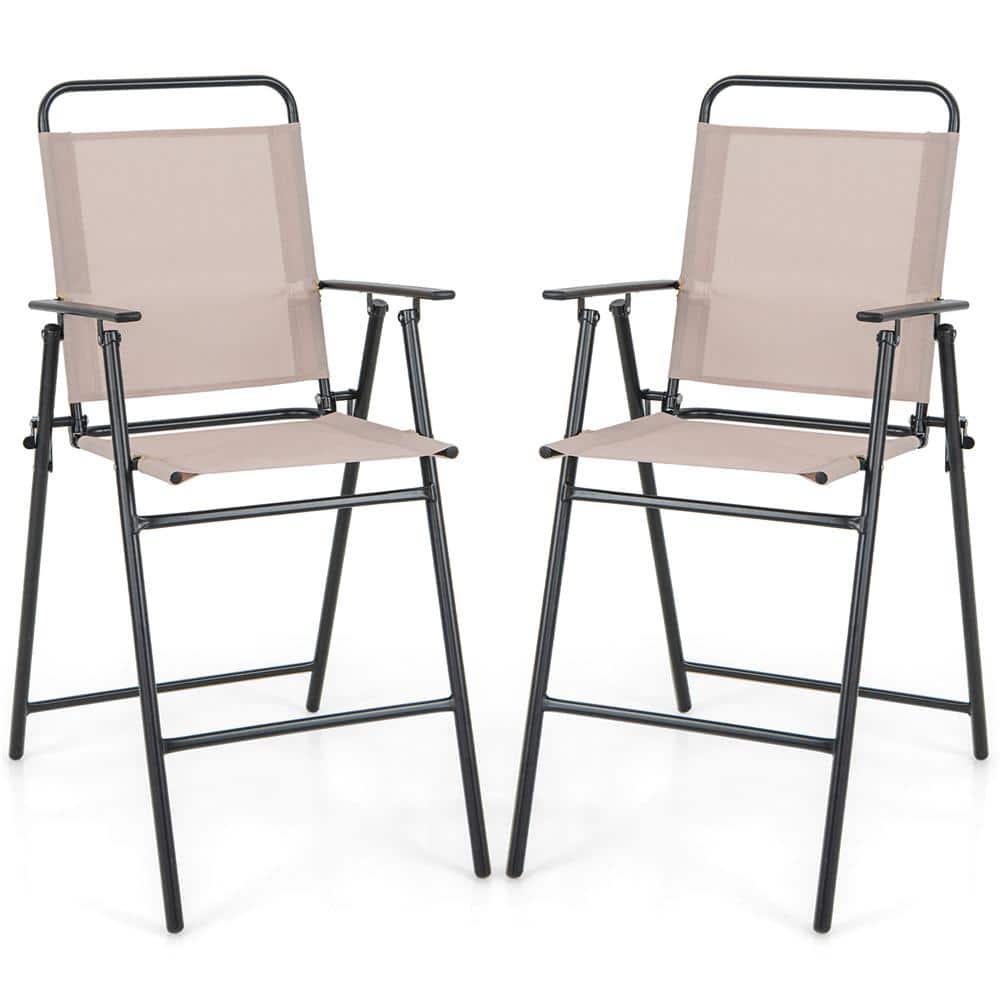 Costway Folding Metal Outdoor Bar Stool (2-Pack) A1Q211356BE-2