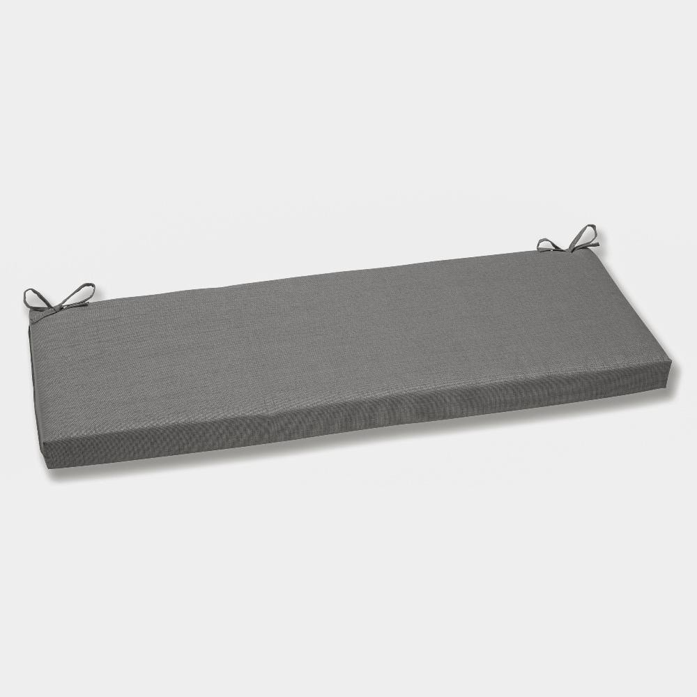 Pillow Perfect Solid Rectangular Outdoor Bench Cushion in Gray 570167 ...