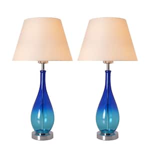 Tulip Little 28 in. Blue Ombre Indoor Table Lamp (Set of 2)