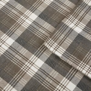 Cotton Flannel 4-Piece Brown Plaid King Sheet Set