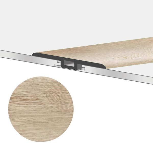 GlueCore Cashmere 1-3/4 in. W x 47-1/4 in. L x 0.27 in. T Vinyl Reducer Molding Trim