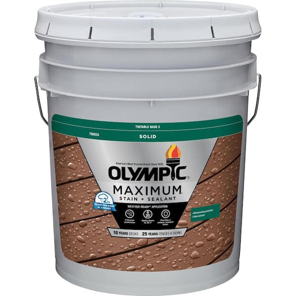 Olympic Maximum 5 gal. Base 2 Solid Color Exterior Stain and Sealer in One