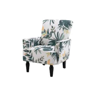 Living Room Flower Armchair Linen Upholstered Couch Furniture for Home or Office