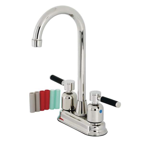 Kingston Brass Kaiser 2-Handle Bar Faucet in Polished Nickel