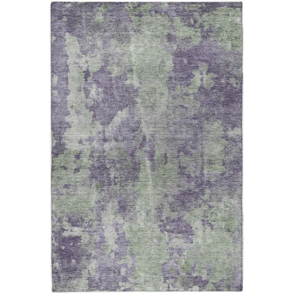 Dream Shag Premium Machine Washable Abstract ADS573 Purple 10 ft. x 14 ft. Area Rug