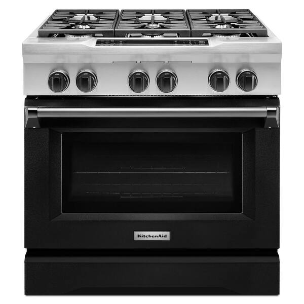 KitchenAid 5.1 cu. ft. Dual Fuel Range with Convection Oven in Imperial Black