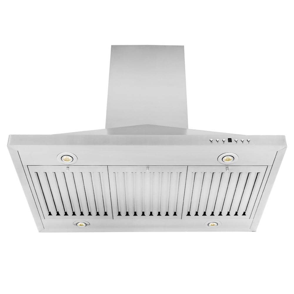 36'' Brushed Stainless Steel Convertible Island Range Hood