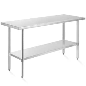 24 in. x 60 in. Stainless Steel Kitchen Prep Table with Bottom Shelf