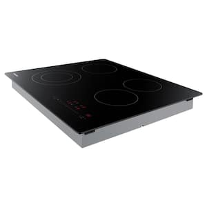 24 in. Built-In Electric Cooktop in Black with 4-Burner Elements