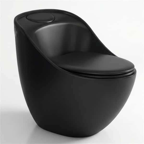 12 in. Rough In 1.84 Gal. Dual Flush GPF Elongated Close Coupled Toilets in Black Seat Included