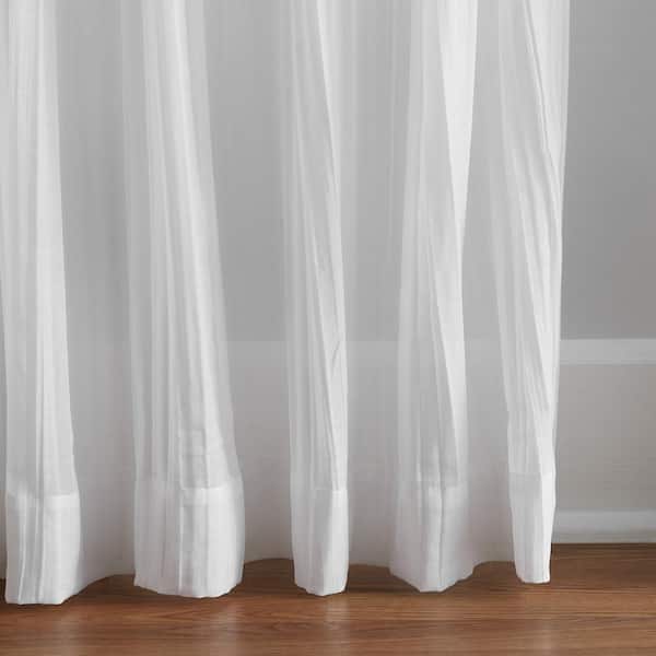 White Grey Solid Texture Sheer Drapery and Upholstery Fabric by