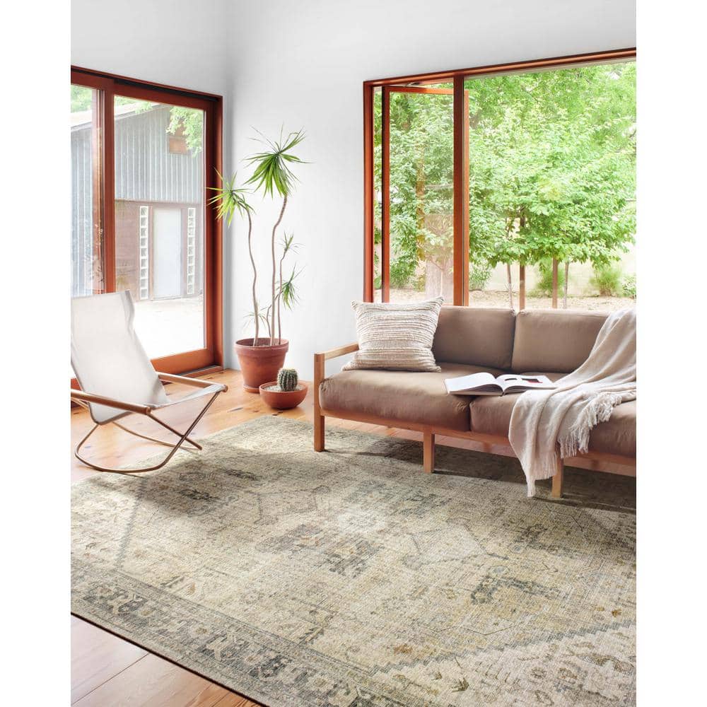 Classic Oriental Sand & Natural Synthetic Area Rug 7'-6" x 9'-6"