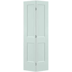 30 in. x 80 in. 2-Panel Logan Hollow Core Sea Glass Molded Composite Bi-Fold Door