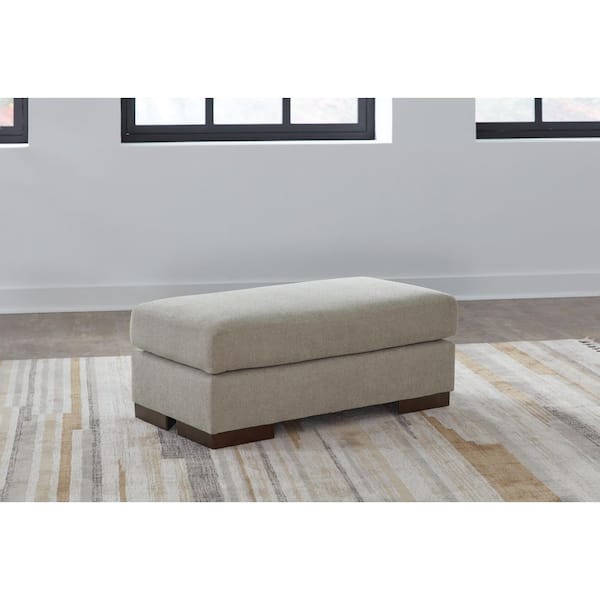Signature DESIGN BY ASHLEY Maggie Gray Polyester Rectangle Cocktail Medium Ottoman