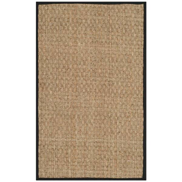 Natural Fiber Beige/Black Doormat 2 ft. x 3 ft. Border Area Rug