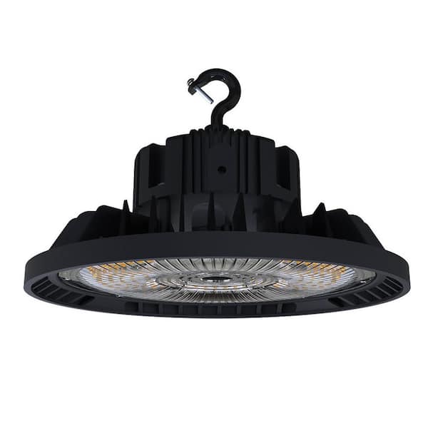 1.25 ft. Round 300-Watt Equivalent Integrated LED Dimmable Aluminum Alloy Black High Bay Light, 5000K