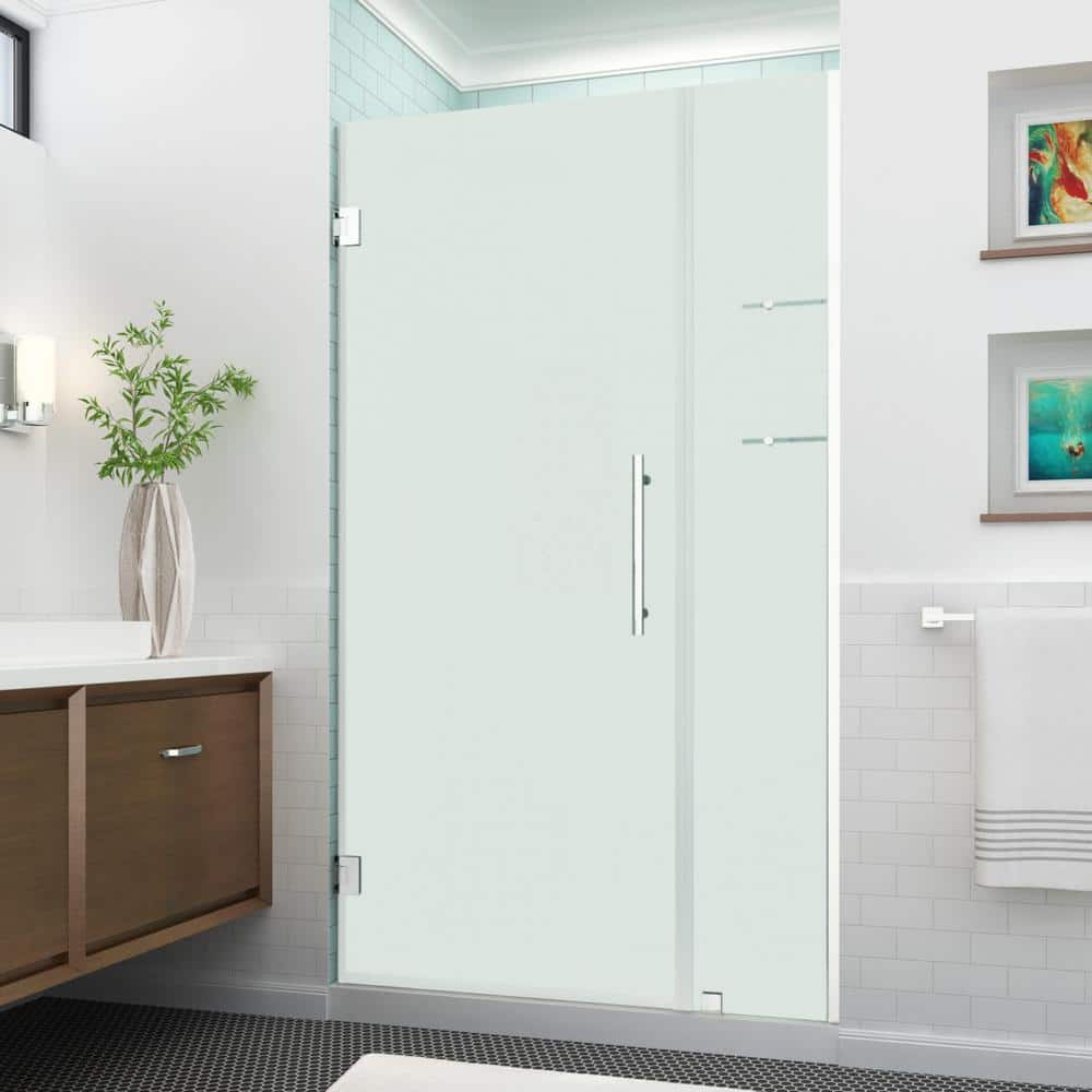 Belmore GS 37.25 to 38.25 x 72 Frameless Hinged Shower Door with Frosted Glass and Glass Shelves in Stainless Steel price history on PriceWatchPro