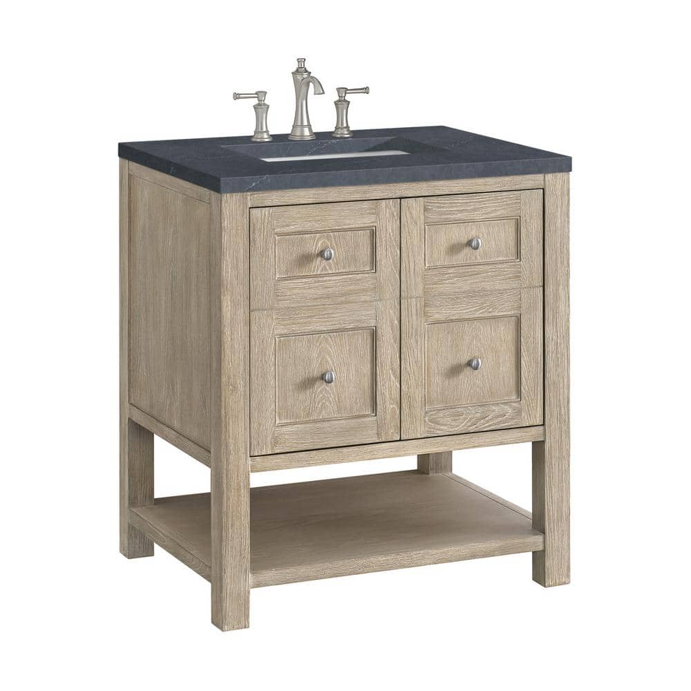 Breckenridge 30" Whitewashed Oak Single Vanity with Charcoal Soapstone Top