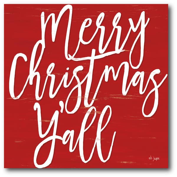 Courtside Market Merry Christmas Y'All Gallery-Wrapped Canvas Wall Art 16 in. x 16 in.