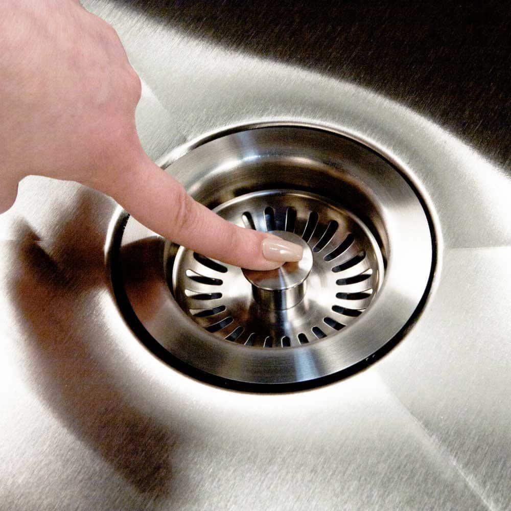 EZ Grip Stainless Steel Push-Pop Kitchen Sink Strainer, 3.5 inch