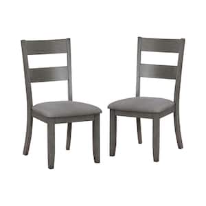 Timona Gray Wood Padded Side Chair (Set of 2)