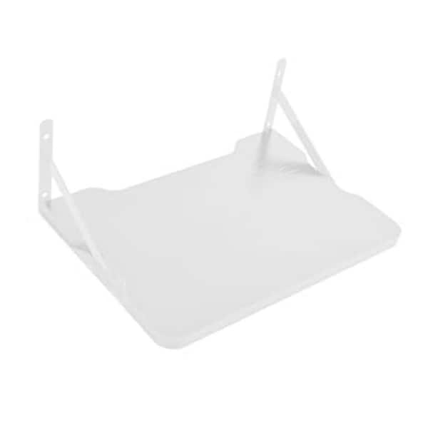 Mini Projector Wall Mount Floating Shelf Router Modem Cable Box Holder MDF with Wire Holes White 1-Piece