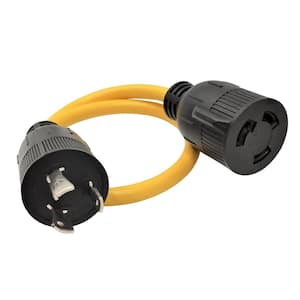 2 ft. 12/3 3-Wire 20 Amp 250-Volt Twist Lock NEMA L6-20P to 30 Amp L6-30R Adapter Cord (NEMA L6-20P to L6-30R)