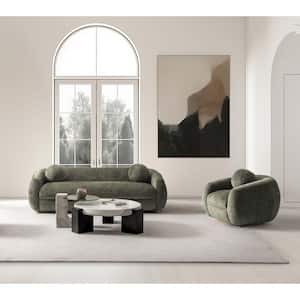 Tribeca 2-Piece Olive Green Chenille Upholstered Sofa and Accent Chair Living Room Set