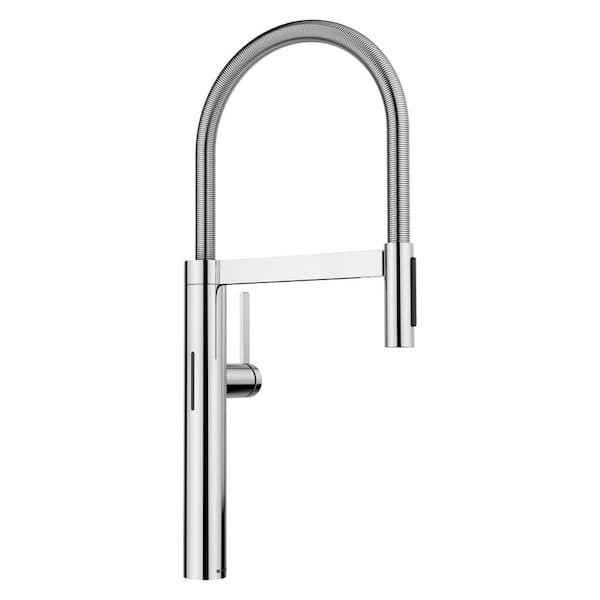 Culina II Chrome 22 in. H Pull Down Sprayer Kitchen Faucet with 180 Degree Spout Swivel