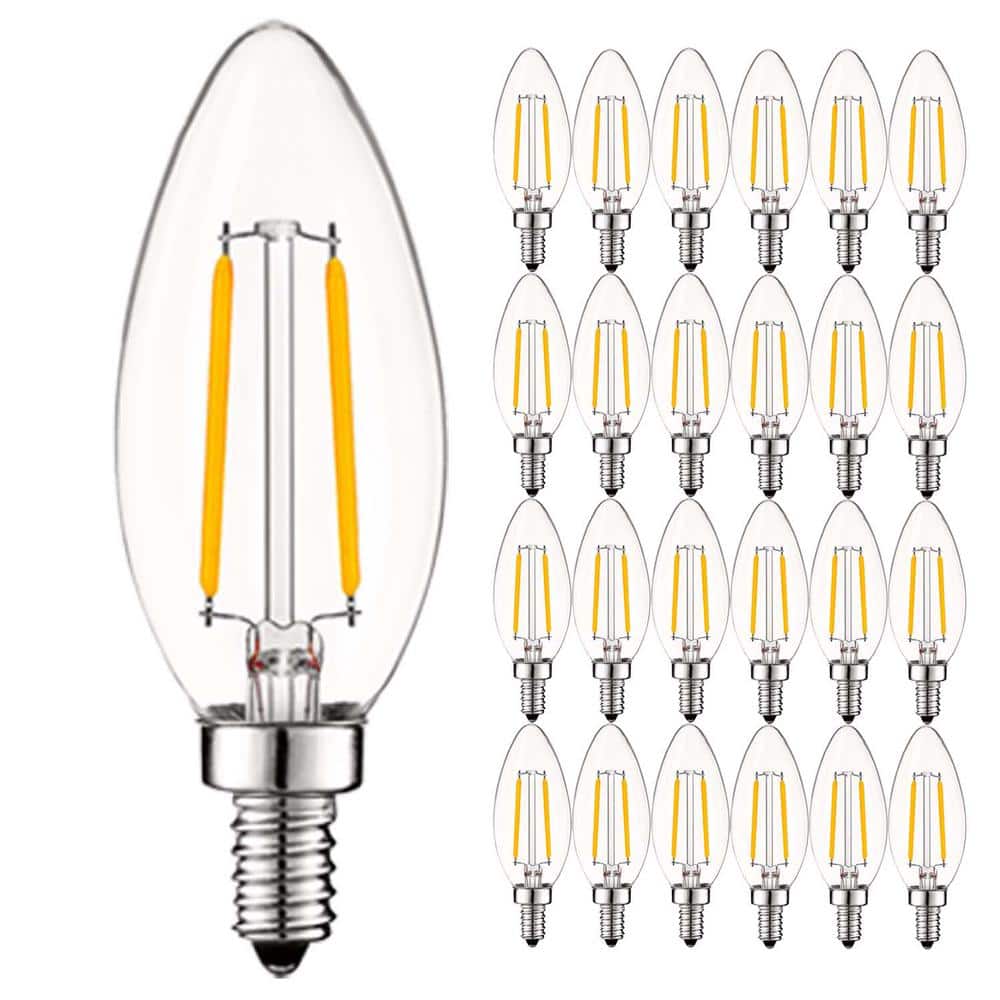 40-Watt Equivalent B10 Dimmable LED Bulbs UL Listed 3000K Soft White (24-Pack) price history on PriceWatchPro