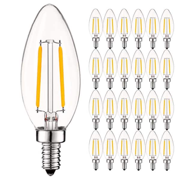 40-Watt Equivalent B10 Dimmable LED Bulbs UL Listed 3000K Soft White (24-Pack)