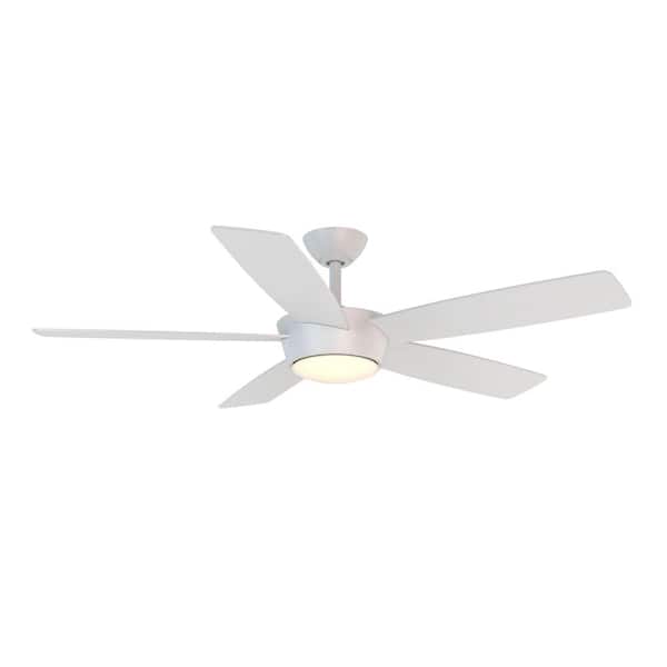 Breezism Eudora 52 in. LED Indoor White Ceiling Fan with Remote