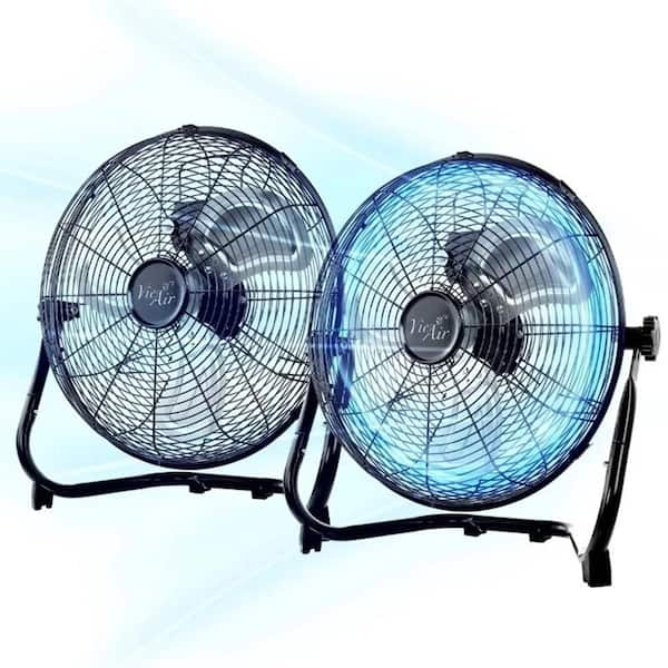 Aoibox 2-Pieces 14 in. 3 Fan Speeds Settings Industrial High Velocity  Heavy-Duty Metal Floor Fan in Black SNSA01-1FAN031 - The Home Depot