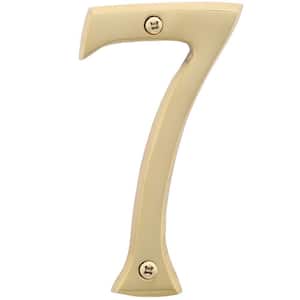 4 in. Bright Brass Classic House Number 7